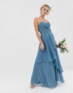 Asos Design Bridesmaid Maxi Bandeau Dress With Soft