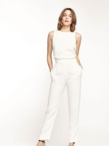 Autumn Winter 2016 Women´s White Jumpsuit With Bow Detail