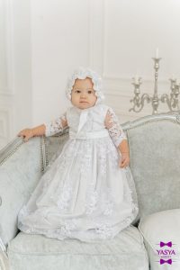 Baby-Mädchen-Taufkleid Weiße Taufe Kleid Baby Segen Kleid