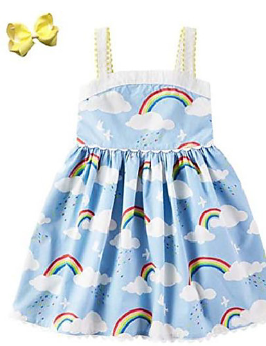 Baby Regenbogenkleid Sommer Strandgurt Kleid Rock Mit