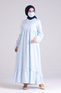 Babyblau Hijap Kleider 140101  Sefamerve