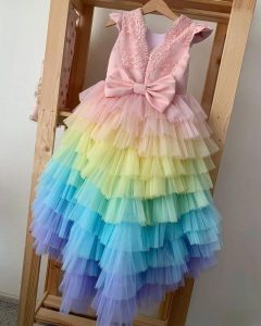 Babymädchengeburtstag Regenbogenkleid Helle Bunte  Etsy