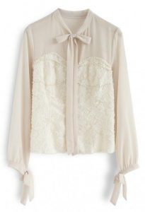 Be Your Sweet Heart Bowknot Top In Cream  Vintage Tops
