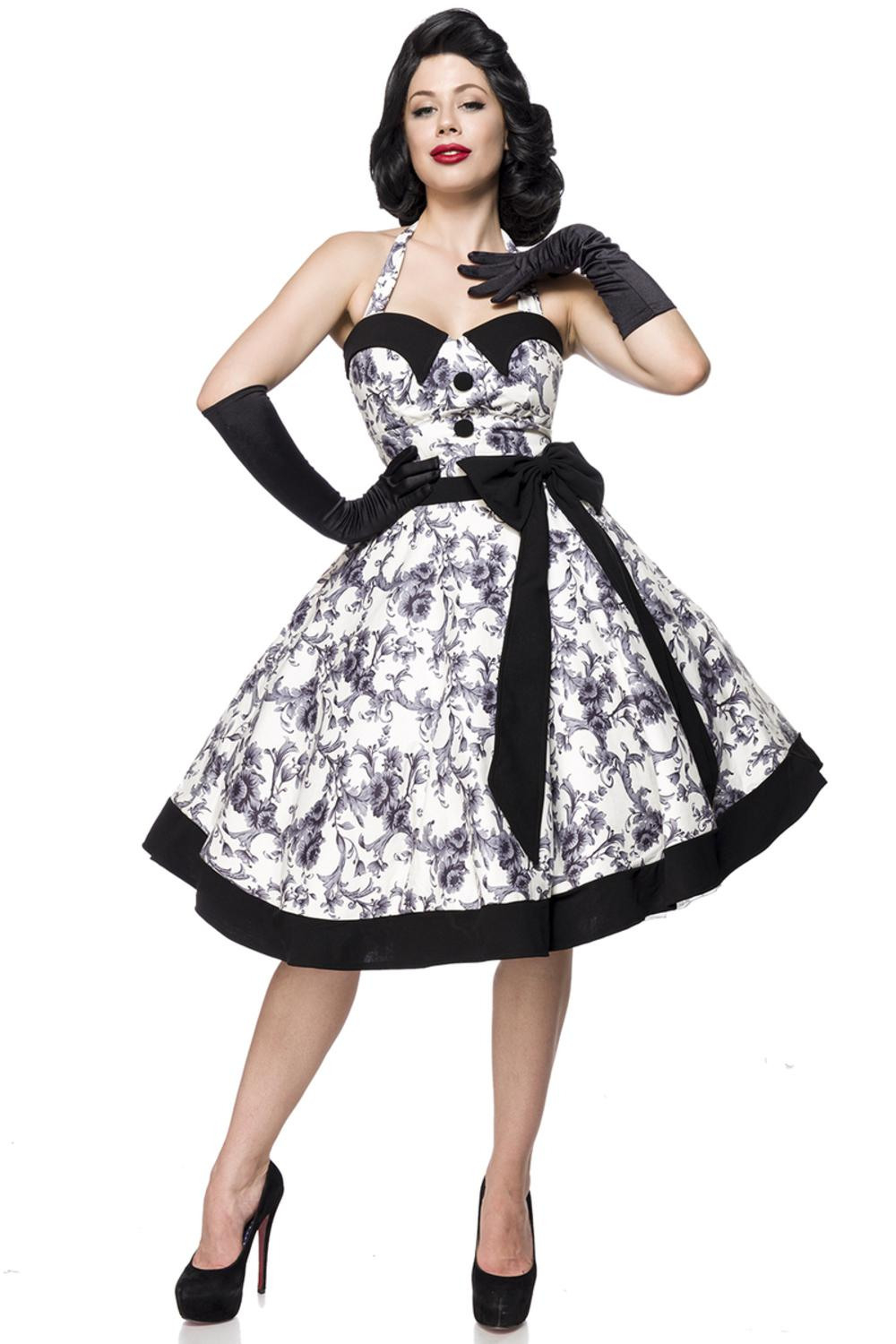 Belsira Damen Vintage Swing Kleid Im Retro Style In