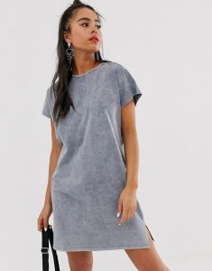 Bershka  Tshirtkleid In Grau In 2020  T Shirt Kleid