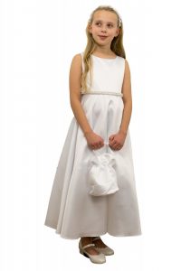 Bimaro Mädchen Kleid Anna Kommunionkleid Festkleid Weiß