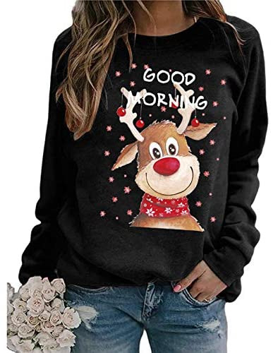 Binggong Weihnachten Pullover Damen Weihnachtsmotiv