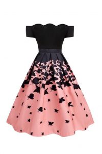 Black 1950S Butterfly Swing Dress  Retro Stage  Chic