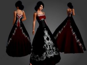 Black And Red Corset Wedding Dresses Mit Bildern