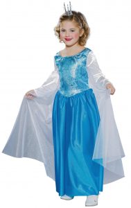 Blau Weißes Kleid Prinzessin Mädchen Kostüm Königin Kinder