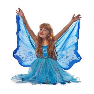 Blaues Feenkleid Mit Flügeln Als Kostüm Dreamy Dressups