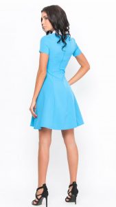 Blaues Kleid Kleid Kurzarm Frühling Kleid Sommerkleid