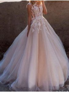 Blush Rosa Brautkleider A Linie  Vintage Hochzeitskleid