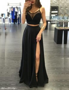 Bodenlanges Schwarzes Kleid  Abendkleider