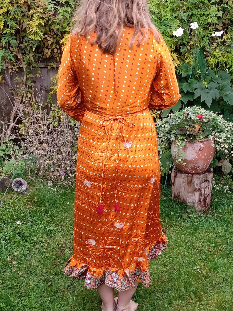 Boho Hippie Festival Sari Kleid Bestickt Folklore Kleid  Etsy