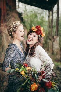 Boho Hochzeit Im Herbst  Hochzeitsinspiration Mit Blumenkrone
