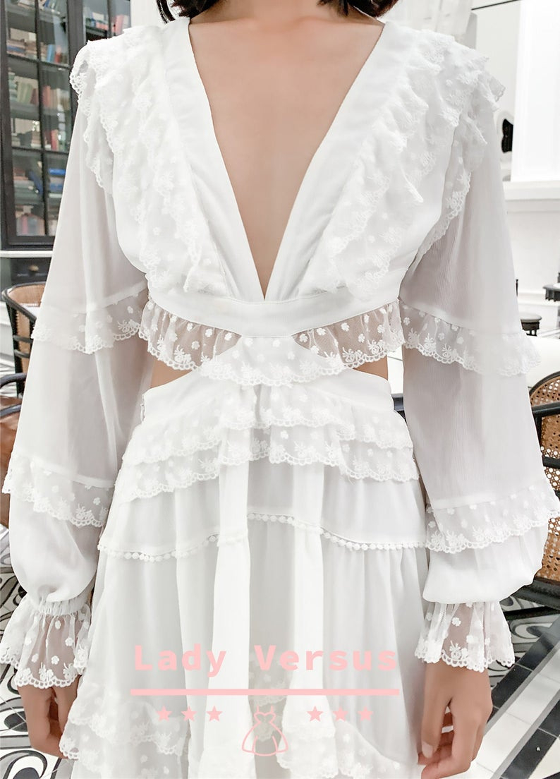 Boho Hochzeit Weiß Kleid / Kleid Für Fotoshooting