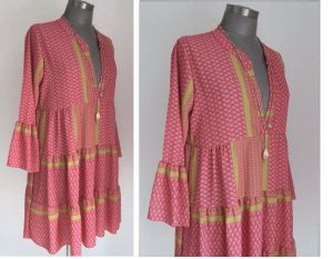 Boho Tunika Kleid Im Navajo Pali Ikat Print Hier In Pink