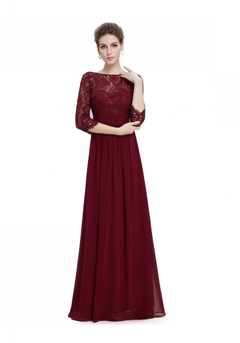 Bordeaux Rotes Kleid Hochzeit In 2020  Abendkleid Langes