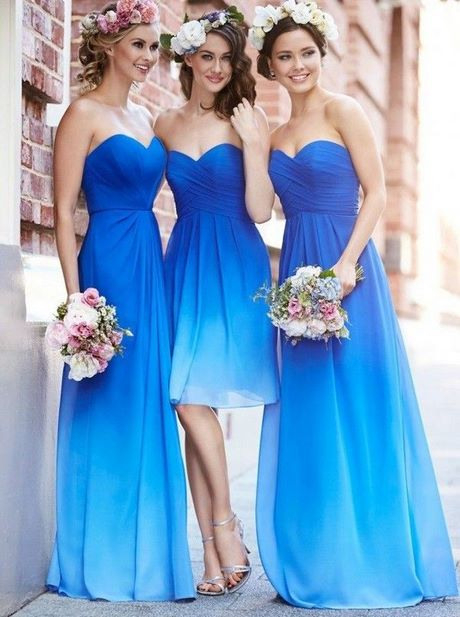 Brautjungfernkleider Lang Blau