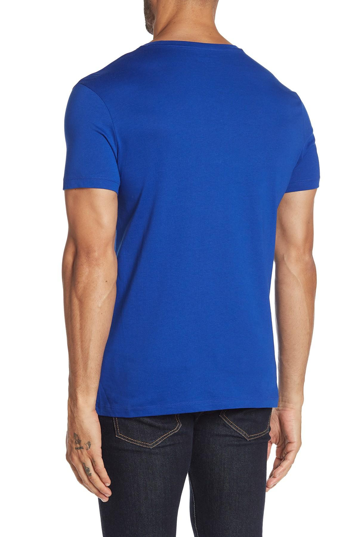 Calvin Klein Split Logo Graphic Tshirt In Blue For Men  Lyst