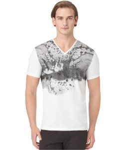 Calvin Klein Water Drop Graphic Slimfit Vneck Tshirt In