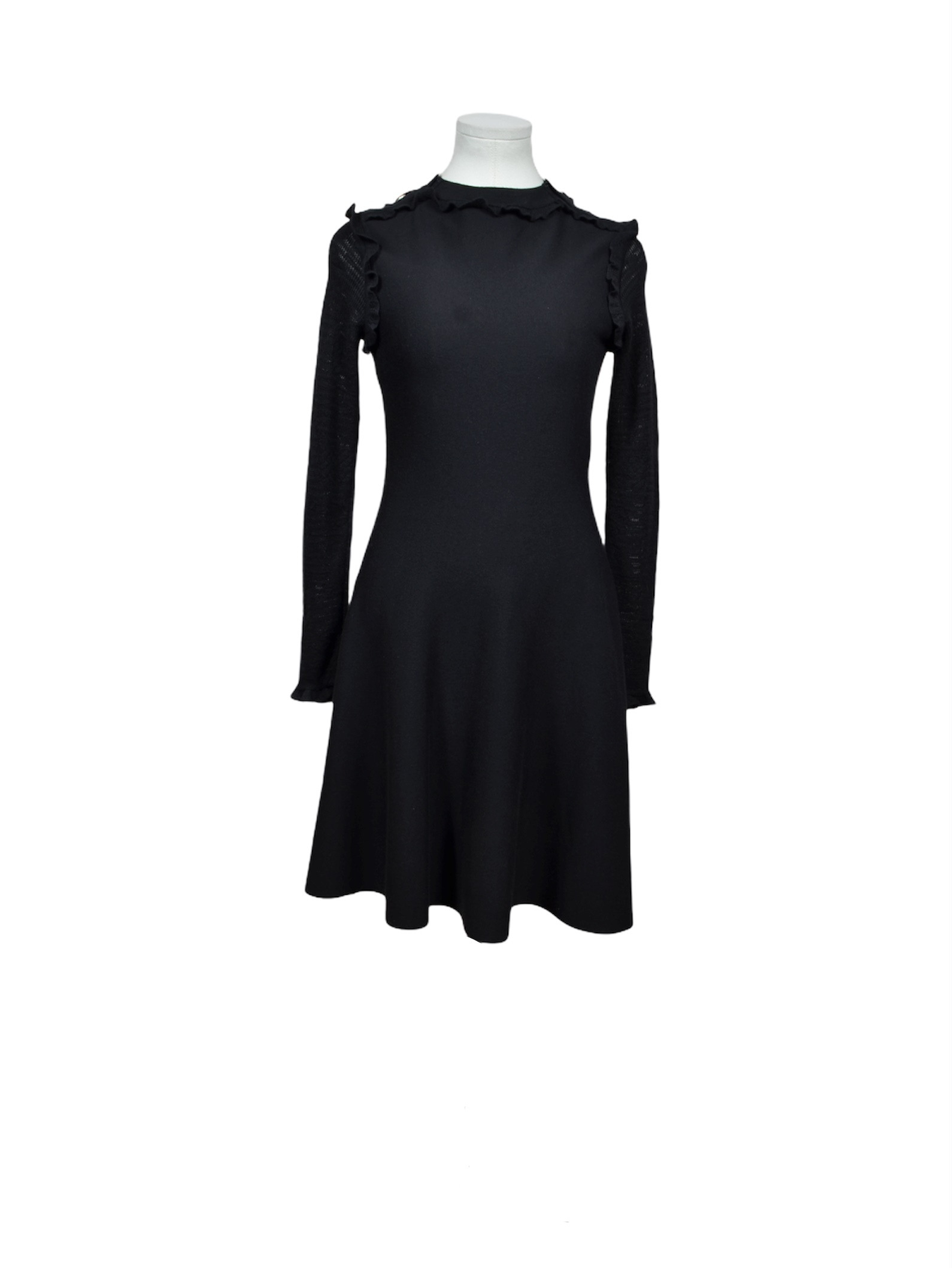 Chanel Kleid Kaschir Seide Schwarz Size 34 Dress Black