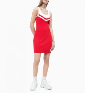 Cheerleaderkleid Aus Rippstrick Red  Calvin Klein Damen