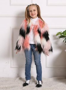 Children's Fur Long Sleeve Coat Imitation Fox Fur In 2020