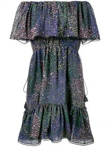 Chloé Schulterfreies Kleid Mit Feuerwerkprint