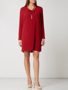 Comma Kleid Aus Krepp Mit Zierquasten In Rot Online Kaufen