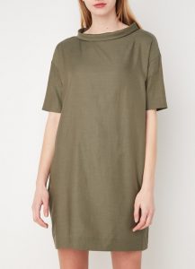 Cos Dannielda Tunika Kleid Aus Baumwollmischung • Olivgrün