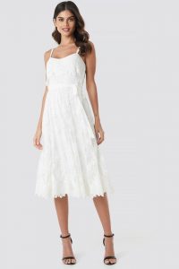 Crochet Detail Pleated Dress White  Nakd  Kurzes
