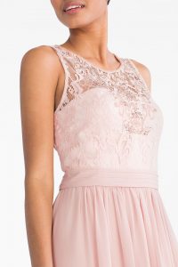Damen  Fit  Flare Kleid  Festlich  Rosa  Fit And