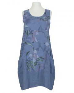 Damen Leinenkleid Blütenprint Blau Von Diana In 2020