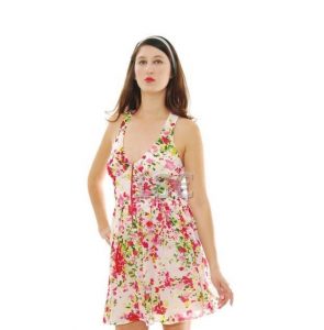 Damenkleider Rosa Kleid Mischfarbe Floraler Druck