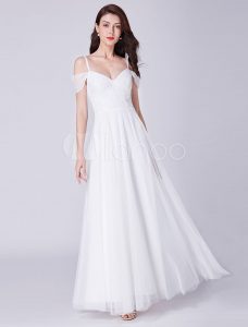 Designer Luxurius Ballkleid Weiß Lang Vertrieb  Abendkleid