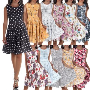 Details Zu Damen Kleid Rockabilly Petticoat Sommerkleid