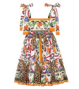 Dolce  Gabbana  Bedrucktes Kleid Aus Baumwolle  Für