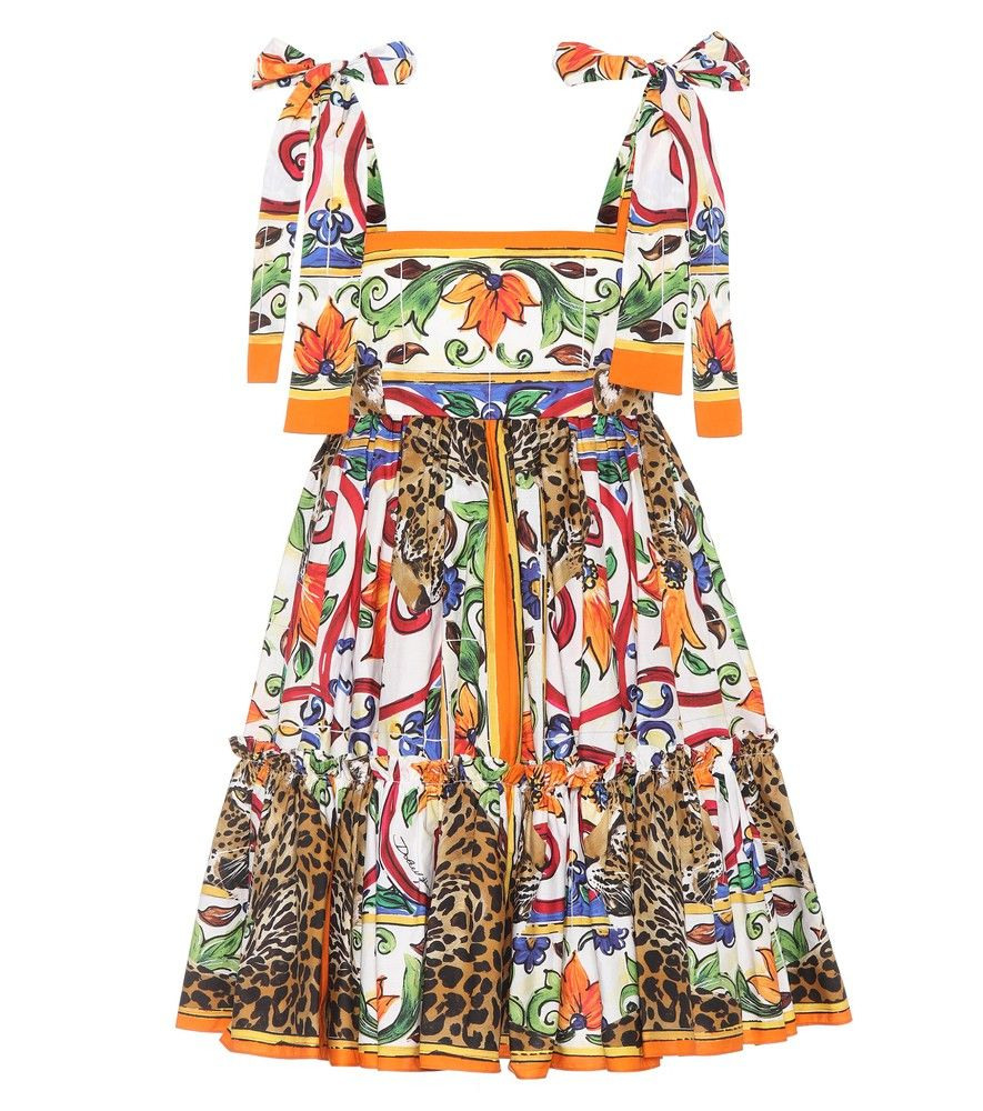 Dolce  Gabbana  Bedrucktes Kleid Aus Baumwolle  Für