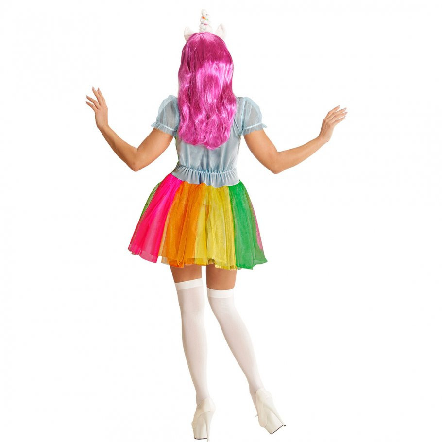 Einhorn Kostüm Damen Regenbogen Kleid 2999
