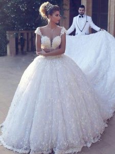 Elegante Brautkleider Prinzessin  Weiße Spitze