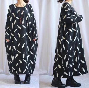 Feder Kaschmir Kleid Frauen Lange Wolle Kleid Custom Made