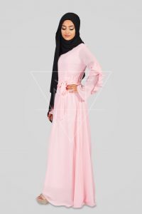 Festliches Hijab Kleid Mit Rüschen An Den Ärmeln Mt0184