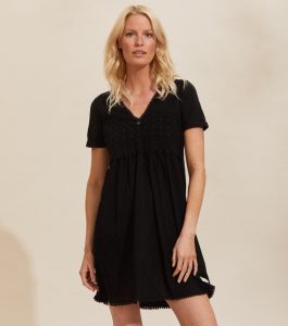 Finest Embroidery Dress Almost Black  Odd Molly  Welcome
