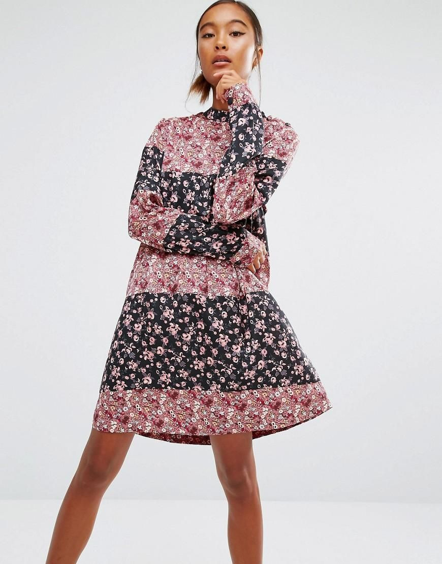First  I  First  I Patchwork Floral Swing Dress At Asos
