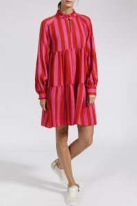 Gestreiftes Kleid Aus Viskose Rot/Pink  Stine Goya