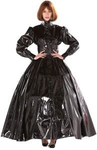 Gocebaby Gothic Punk Cool Schwarz Pvc Ball Gown Kleid