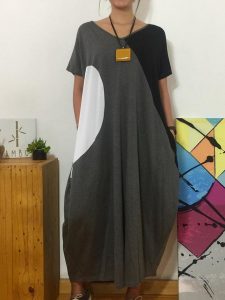 Grau Baumwolle Freizeitkleider  Modetalente