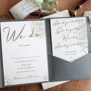 Greenery Botanic Love Einladung Hochzeit Invitation